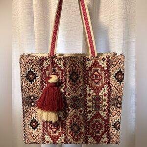 AMERICA & BEYOND| LARGE BEADED TOTE BAG
